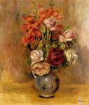 Pierre-Auguste Renoir - Jarrón de gladiolas y rosas