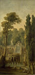 Hubert Robert - Paisaje con cascada y una terraza