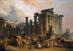 Hubert Robert - Las ruinas de un templo dórico
