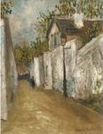 Maurice Utrillo - Calle San Vicente y la casa con techo de paja en Montmartre