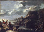 Salvator Rosa - Bandidos en una costa rocosa