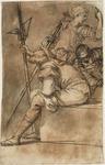 Salvator Rosa - Tres soldados de reposo